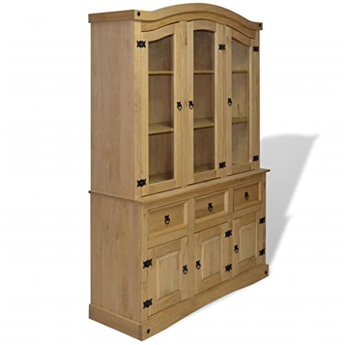 vidaXL Pin Buffet et Vaisselier Meuble de Rangement Armoire Latérale Salon