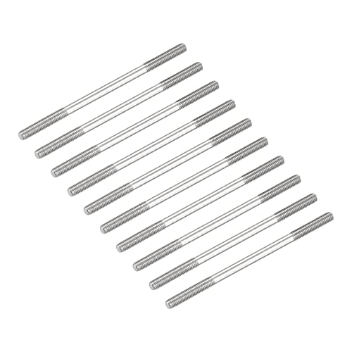 METALLIXITY Doppelseitige Stiftschrauben (M3-Gewinde 60 mm Länge) 10 Stück, 304 Edelstahl-Doppelgewindestangenbolzen – für die Hauswartung