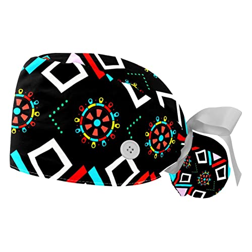 Bonnet turban bohème anti-glisse avec bouton et bandeau absorbant