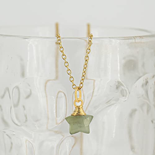 14k Gold Plated Gemstone Star Pendant Necklace - Handmade, Hypoallergenic, Tiny Wire-Wrapped Star with Adjustable Chain (16”+2”) - Perfect Gift for Her3