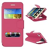 【Notificaciones】En la parte frontal de la funda tenemos dos ventanas, superior con plástico transparente protector e inferior abierto para tener acceso a las notificaciones de tu smartphone. Además, en algunos modelos, puedes cambiar los ajustes internos, activar la respuesta de la llamada sin necesidad de abrir la pantalla.