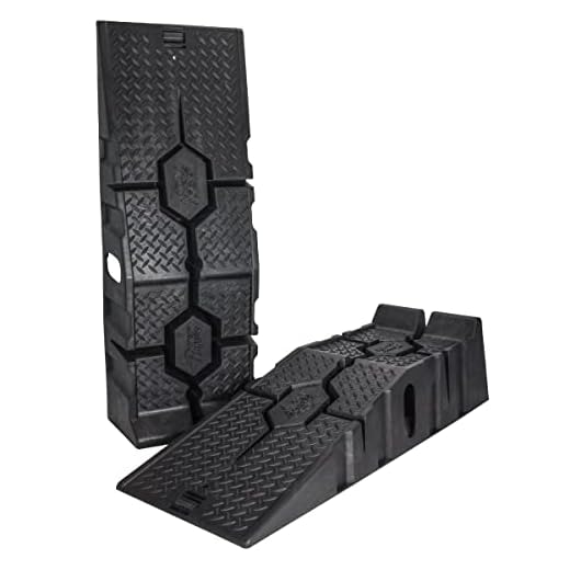 FloTool 11912ABMI RhinoRamp MAX Vehicle Ramp Pair - Ideal for Heavy-Duty Home Garage Maintenance - Reduces Slippage - Works with Low Clearance Vehicles - 16,000lb GVW Capacity - Extra-Wide Design