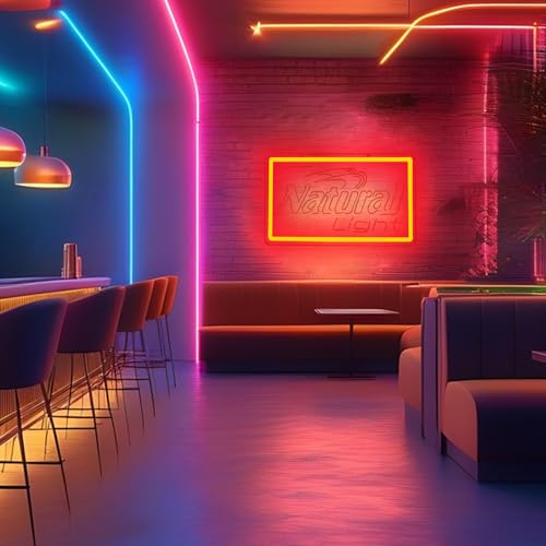 Image of Natural Neon Beer Signs for Wall Decor, Dimmable Neon Light for Business, USB Power LED Neon Sign for Home Bar Man Cave Garage, LED Neon Sign Wall Art Neon Light for Beer Pub