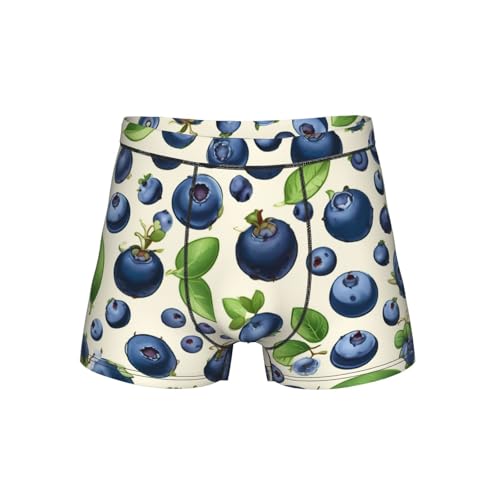 ERSDWRE Blueberry Pattern01 Sous-vêtements confortables pour hommes Nouveauté Hommes Boxer Slip Respirant Boxer Slip, Noir , S