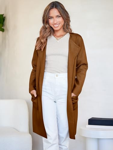 Image of ANRABESS Womens Cardigan Sweater Open Front Knit Long Coatigan Dressy Casual Jacket Coat 2026 Fall Outfits Classy Clothes