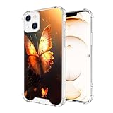 DAFEI Transparent Phone Case for iPhone 13 Mini Clear Bumper with Butterfly-Art cc66 Pattern Clear Four-Corner Airbag Reinforced Anti-Scratch and Shock-Proof Protective Phone Cover