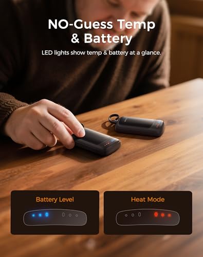 OCOOPA Dual-Sided Hand Warmers Rechargeable, 2-in-1 Electric Handwarmers with UL-Certified, 3 Heating Levels, Pocket Size USB Hand Warmers for Outdoor Camping & Hunting, Gifts for Men, UT5 DuoHeat - Image 3