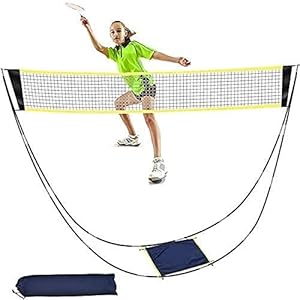 HTDHS Draagbaar badminton net met standaard draagtas vouwen volleybal tennis badminton netto frame ondersteuning…