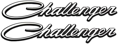 Aimoll Emblems, 2PCS Challenger Nameplate D Badges Decal embelms Replacement for Chrysler Challenger (White)