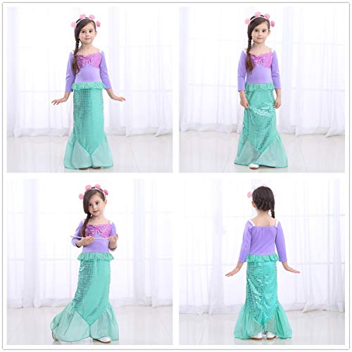 image for Party Chili Little Girls Mermaid Costume Princess Dress Up for Birthda