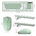 Wireless Keyboard and Mouse Combo, Full-Sized Wireless Keyboard and Adjustable DPI Mouse, 2.4GHz USB Receiver, Silent Keyboard and Mouse for PC, Windows, MAC, Desktop, Laptop (Avocado Green)