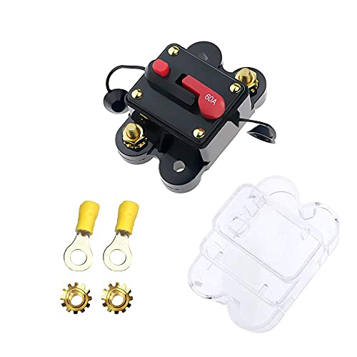 U-BCOO 12V 60AMP Manual Reset Circuit Breaker, Marine Trolling Motor, Car ATV Audio Vehicle Current Overload Protector, Household Solar Series Online Fuse