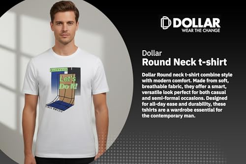 Image of Dollar Club Men's Cotton Round Neck Printed T-Shirt