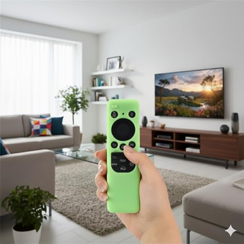 Image of Silicone TV Remote Cover Compatible with Samsung Smart TV Remote 2023 BN59-01432G BN59-01432A (Samsung Smart TV 2023 Model Solar Remote Cover - Style 4, Luminous Green - Style 4)