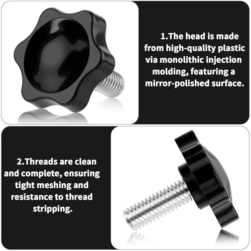TXXATX Flügelschrauben M8x30 mm Rändelschraube 12 Stück Sterngriffschraube M8 Sterngriffmutter mit Griff Sternschraube Sternkopfschraube Klemmknopf für Werkzeugmaschine Anziehen Geräte Instrument