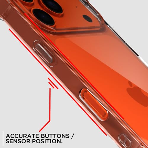Image of Pikkme Back Cover for iPhone 17 Pro PC + TPU Clear Transparent Raised Edges Shockproof Protective Phone Bumper Case(Transparent)