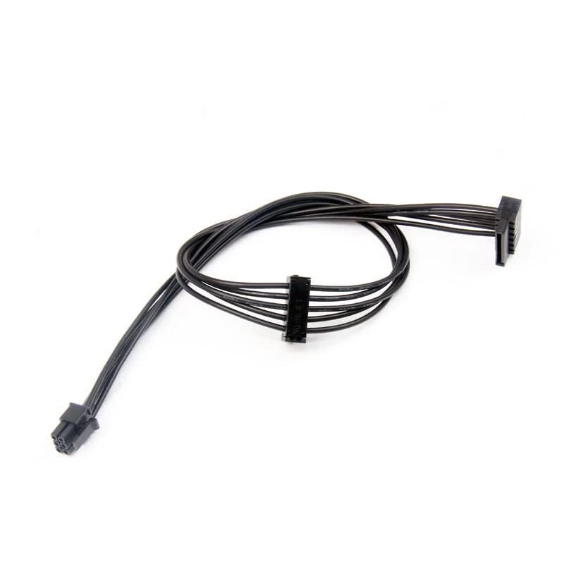 Micro Fit ATX 6 Pin to Dual SATA 15 Pin Power Cable for Dell ECS1250 | 50cm Length, Dual SATA Output, Secure Fit Connectors, Black Cable, PC Power Upgrade-image-17