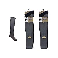 6 Pairs Mens Extra Long 100% Cotton Socks - Mens Long Hose Socks (Dark Assorted)