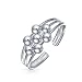 Bling Jewelry 3 Row Wire 7 Bead Toe Ring Adjustable Sterling Silver Midi Rings