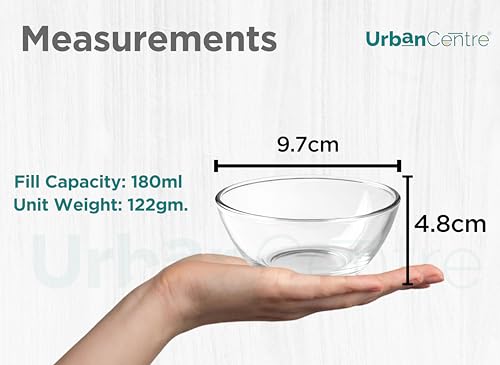 Image of Premium Clear Glass Bowl Set of 4 (180 ml) | Elegant Small Serving Bowls for Dessert, Ice Cream, Snacks, Dry Fruits & Soup | Multipurpose Transparent Kitchen Katori for Daily Use