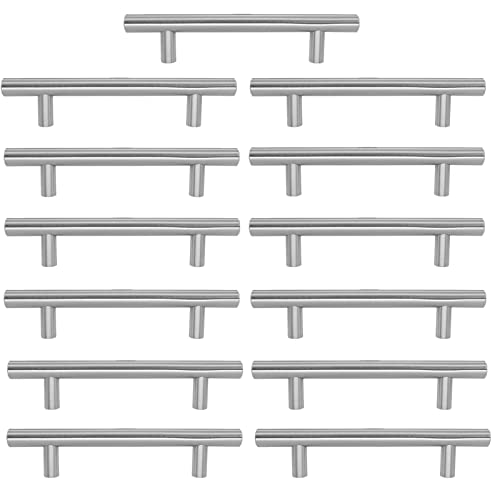 AwmnSrman Tiradores Cocina Tiradores Armarios 15 Piezas Acero 96 MM Inoxidable Lnstalación de Agujeros Lnstalación de Agujeros Plata Cover
