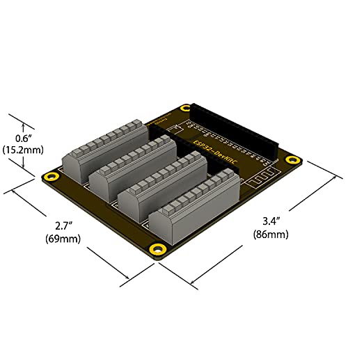 Image of ElectroCookie ESP32 Terminal Block Shield Kit, Compatible for ESP32-DevKitC, Push-in Simple Spring Connector Expansion PCB Module