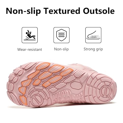 Image of Mens Womens Snow Boots Winter Barefoot Shoes Warm Fur Lined Short Ankle Booties Outdoor Anti-Slip Wide Toe Box Walking Winter Shoes
