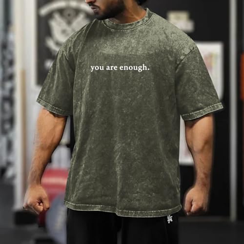 Image of Dear Person Behind Me Shirt You are Enough Tshirts for Men Oversized Inspirational Positive Tees Vintage Graphic Tops