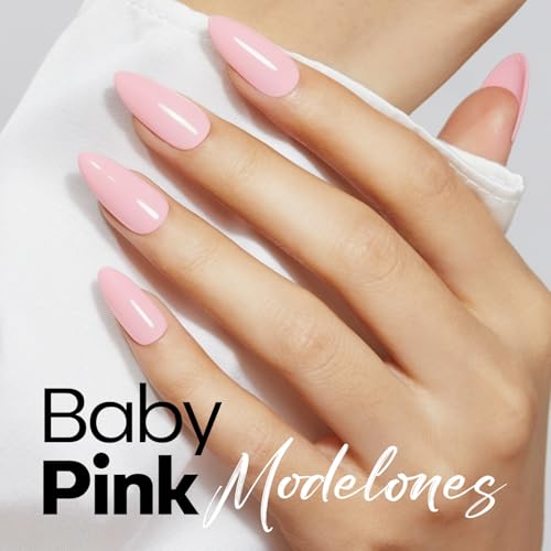 Image of modelones Baby Pink Gel Nail Polish 15ML, Hema Free Summer Pastel Soak-Off UV Gel Polish - 28+Days Long-Lasting Nail Art DIY Manicure Kit Home Salon Women Gifts