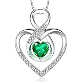 RIVIKO Infinity Heart Symbol Necklace for Women 925 Sterling Silver Dainty Forever Love Heart Pendan