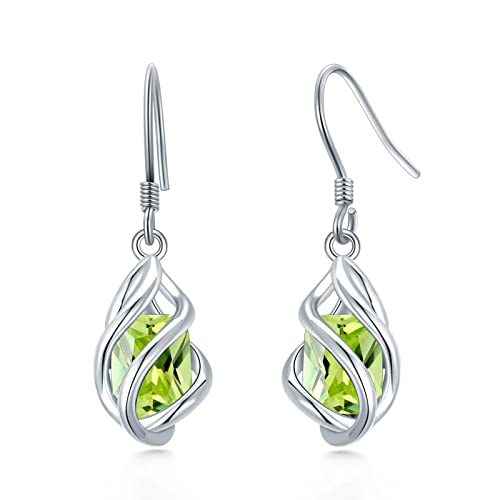Created Peridot Earrings 925 Sterling Silver August Birthstone Dangle Drop Earrings For Women Birthday Anniversary Fine Jewelry For Women Girls #TOP13