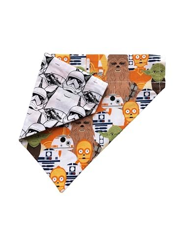 Cute Dog Bandana  Reversible Slip On Dog Bandana  Slip Over The Collar Bandana  For Small Medium Or Large Dogs (Stormtroopers & misc characters, M)