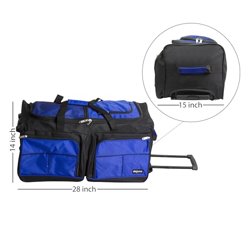 Dejuno 28-Inch Rolling Duffle Bag, Blue3