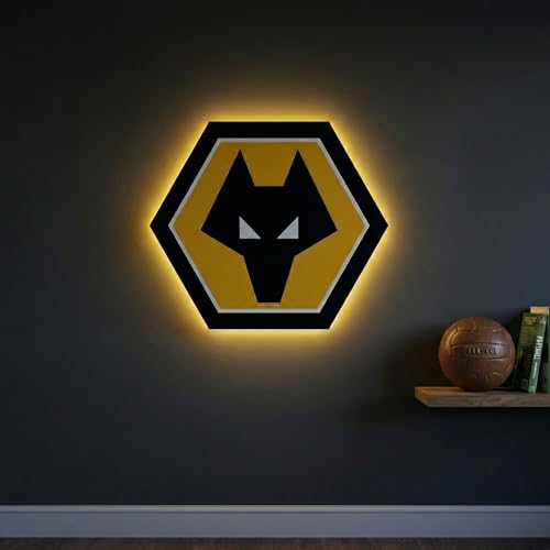 Themed Wolverhampton Wanderers FC Crest LED Backlit Wallpop