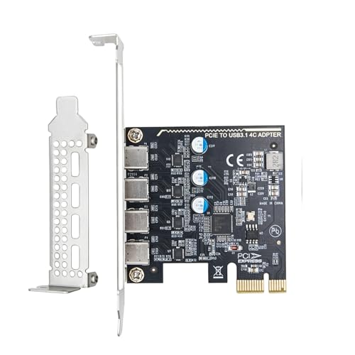 Carte de Convertisseur PCIe 4 Ports Type C USB3.2 Gen 1 Transmission 5Gbps PC