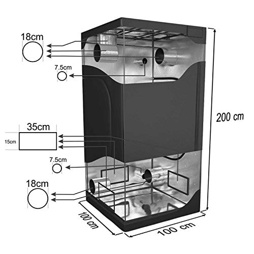 Growbox Tech-Garden Grow Tent 100x100x200 cm für Hydroponik