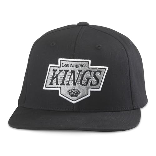 AMERICAN NEEDLE Unisex Los Angeles Kings Officially Licensed NHL Archive 400 Adjustable Snapback Baseball Hat (EM008A-LAK-BLK)