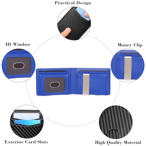 Slim Wallet for Men Bifold RFID Blocking Front Pockets Wallet Credit Card Holder Minimalist Leather Money Clip Mens Wallet with 12 card Slots4