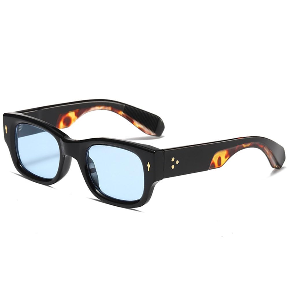 Lunettes de soleil double couleur avec branches larges et rivets - 6
