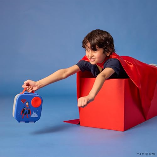 Image of b.box Superman Mini Lunch Box Kids, Snack Containers for Kids, 4.25 Cup | Bento Box for Kids, Perfect 1st Lunch Box, Lunch Containers, Leak Proof, Dishwasher Safe, BPA Free, PFAS Free, Ages 3+