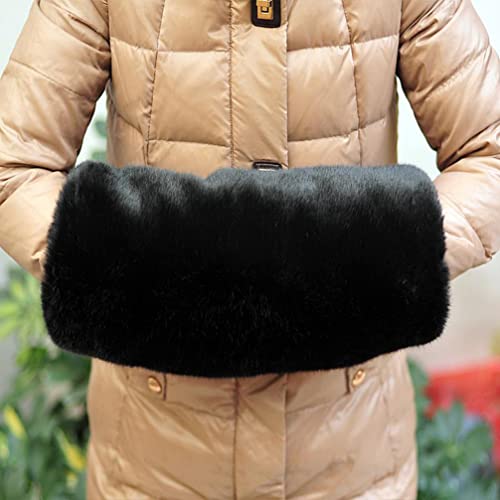 Faux Fur Hand Women Winter Warmer Fuzzy Pouch Furry Plush Muffler Thickened Comfortable Warm Winter for Women Girls Cold Weather4