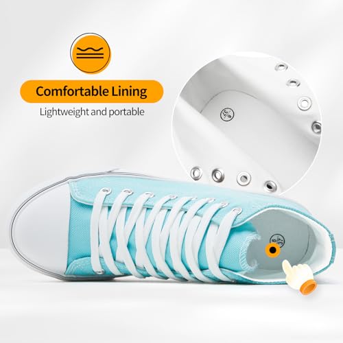 Image of ZGR Womens High Top Canvas Sneakers,Lace-up Canvas Shoes,Casual Tennis Walking Shoes
