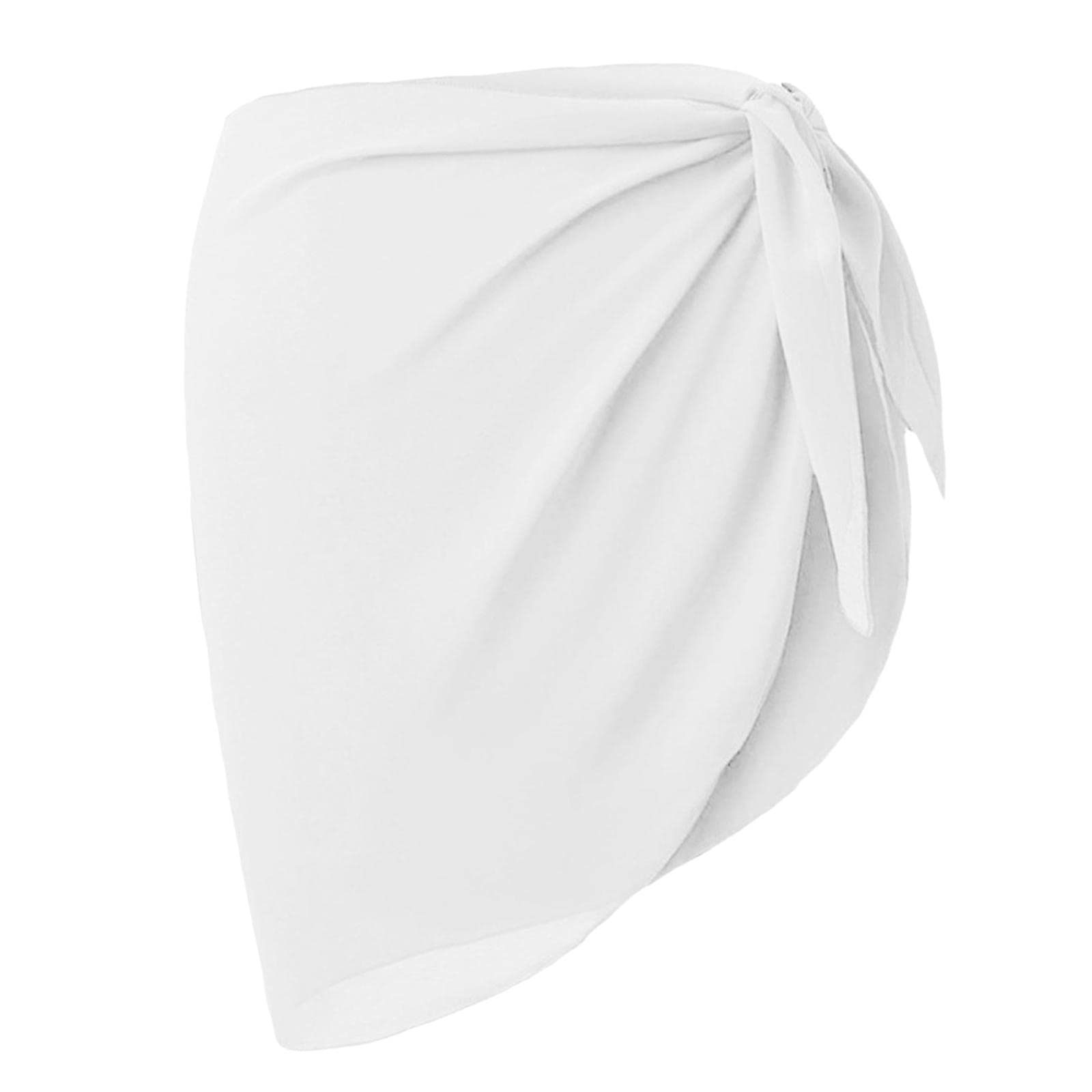 Chiffon Cover Up Solid Women'S Summer Bathing Suit Bottom Short Skirt 50Cmx140Cm White | Womens Clothing | Skirts-image-25
