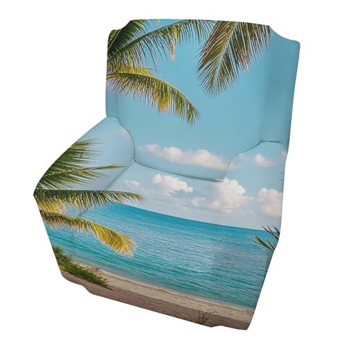 Housse de canapé extensible imprimée pour protéger un fauteuil usé - 2