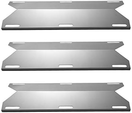 YIHAM KS745 BBQ Heat Shields for Jenn-air Grill Parts 720-0061-LP, 720-0336, 730-0336 Heat Plate Flame Tamer Replacement for Nexgrill, Glen Canyon, 17 3/4 inch x 6 3/8 inch, Stainless Steel, Set of 3