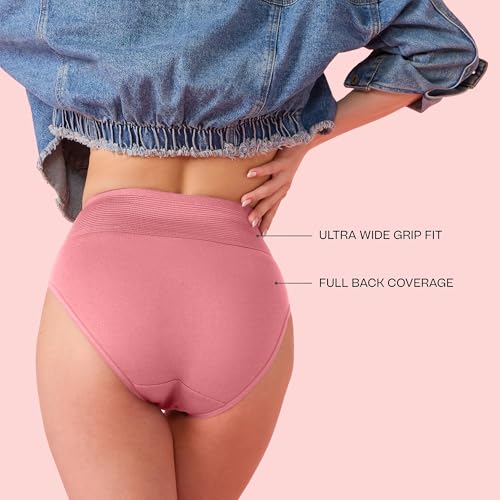 Image of Enamor Cotton Classic, All Day Comfort, High Waist Brief - Breathable, Antimicrobial with Stain Release, Outer Brushed Wide Elastic, Full Coverage - CW01