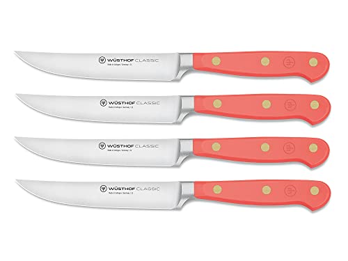 WÜSTHOF Classic Coral Peach 4 Piece Steak Knife Set