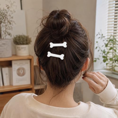 Pinzas para cabello hueso, 4 piezas miniatura 5