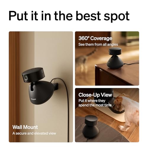 Image of PETLIBRO AI Pet Camera Indoor with Phone App, 360 Auto Tracking Dog Camera for Home Alone Pets, Multi-Pet Recognition, Smart Summaries, AI Activity Detection, 2-Way Audio, Color Night Vision