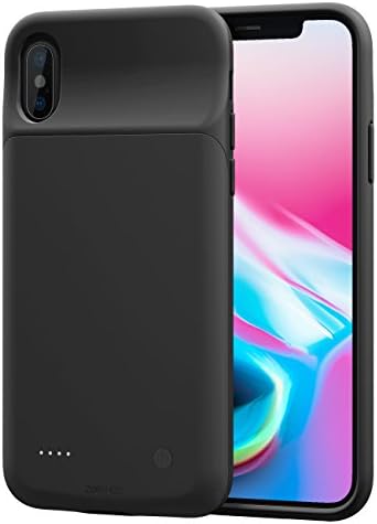 ZeeHoo 3200mAh Slim Charging Case for iPhone X/iPhone 10 (5.8-inch) Protective Charger Case Extended Battery Pack, Compatiable with Lightning Headphones, Black